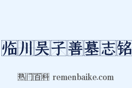 临川吴子善墓志铭是什么意思的图片